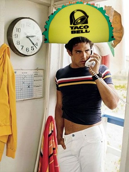Here's what Mark Sanchez looks like in a Taco Bell hat.