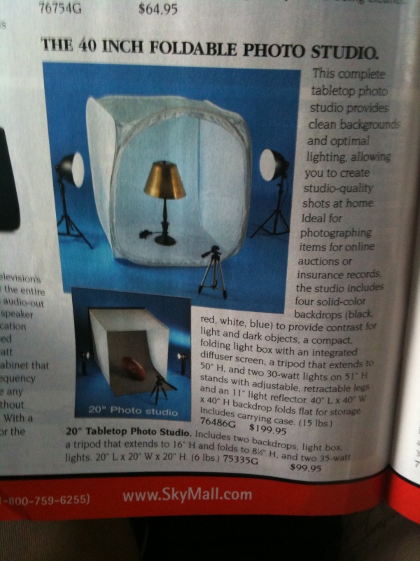 A home photo studio so you can start your own SkyMall.