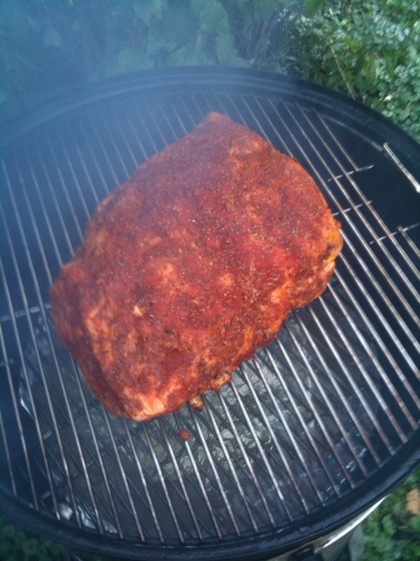 Pork on the smoker.