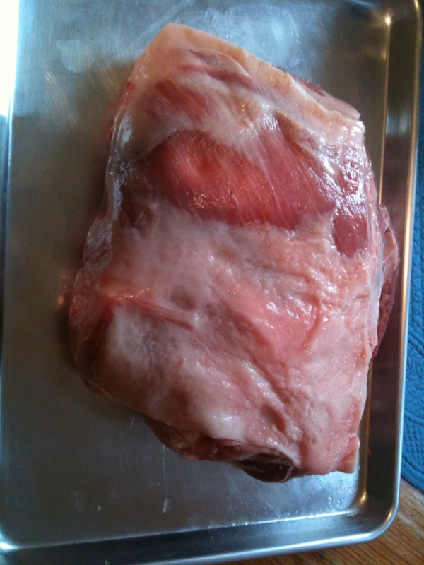 Here's what a raw pork butt looks like.