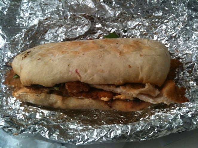 Pork schnitzel sandwich from Schnitzel & Things.