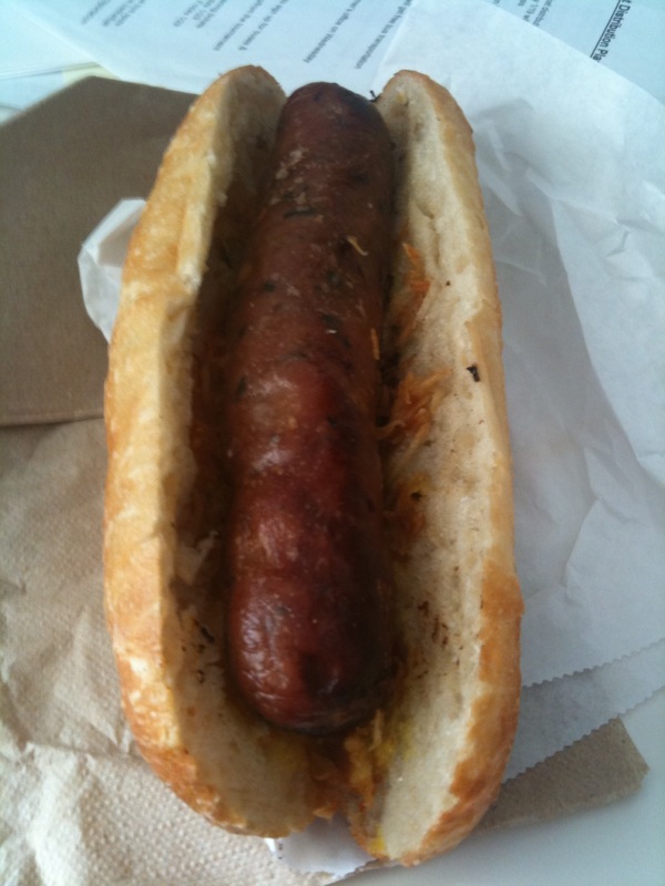 Beef sausage hero, Ma Peche, Midtown.